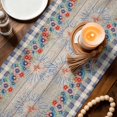 thumbnail image 3 of Independence Day Table Runner 70 Inches, Blue Truck USA Flag Floral Black Plaid Bed Runner Dresser Scarves Tabletop for Indoor Outdoor Parties/Ceremony/Banquet, 13" x 70", 3 of 9