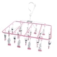 thumbnail image 5 of GUOOL Travel Clip Drip Socks Hangers Clothes Laundry Drying Hanger Rack 23 Clips - Pink, 5 of 5