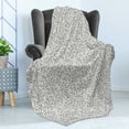 thumbnail image 4 of Floral Soft Flannel Fleece Blanket, Monochrome Leaves and Flowers Spring Daisy Meadow Blossoms Illustration, Cozy Plush for Indoor and Outdoor Use, 50" x 60", Charcoal Grey and White, by Ambesonne, 4 of 5