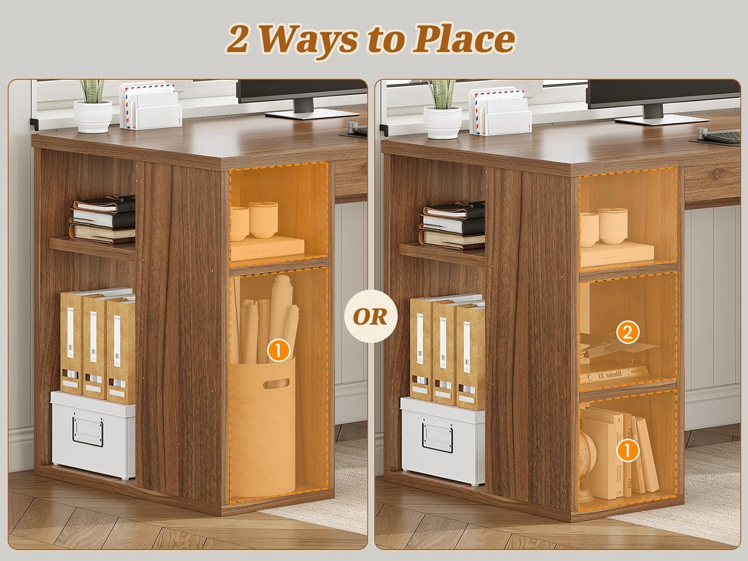 SEDETA Farmhouse 96.5" Computer Desk with Drawers, 2 Person Home Office Desk, Gaming Double Desk with Storage Shelves, Long Two Person Writing Desk, Brown