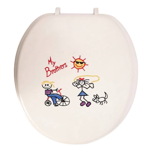 Tapa de Baño Bordada Decor Plus Blanca 39 x 37 x 4 cm