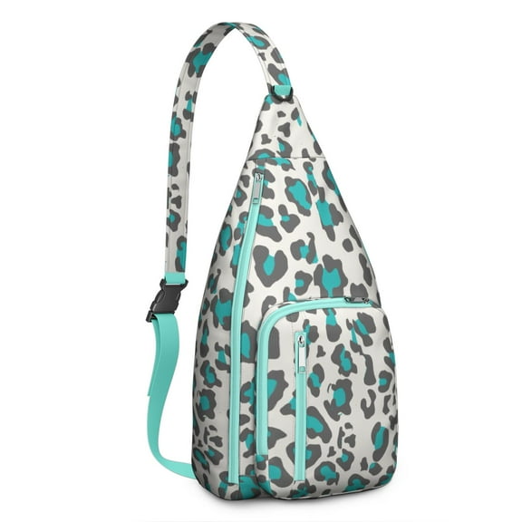 Abstract Leopard Sling Backpack - Artistic Animal Texture Design, Compact Crossbody Pack