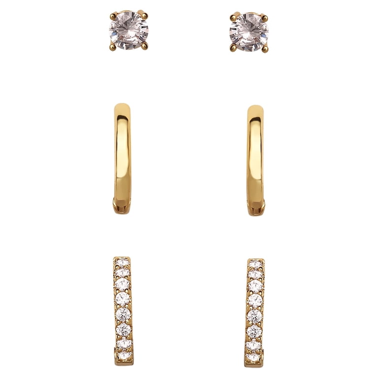 Believe by Brilliance Cubic Zirconia Earring Set, Gold photo 1