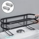 thumbnail image 5 of 2x Hierro Orgazador de baño Estante de almacenamiento Estante de almacenamiento de inodoro Soporte de champú Accesorios de baño que ahorran espacio Negro Macarena Organizador de baño, 5 of 8