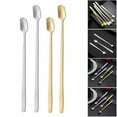 thumbnail image 4 of 5Pcs Kitchen Bar Tea Long Handle Stainless Steel Coffee Stirrers Milk Spoon Teaspoon, 4 of 5