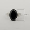 thumbnail image 2 of 8.05ctw Oval Shape Black Spinel 925 Sterling Silver Solitaire Accents Women Ring, 2 of 5