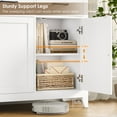 thumbnail image 4 of Hiphuta 47"W Buffet Cabinet with Adjustable Shelf, Modern Farmhouse Coffee Bar with 3 Drawers and Sturdy Base for Small Space and Living Room, White, 4 of 7