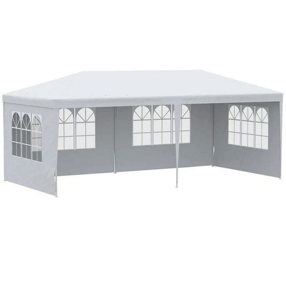 YYAo Canopy Shelter Tent, Large Shade Tents for Outdoor Camping,Large 20' x 10' Gazebo Canopy Party Tent with 4 Removable Window Side Walls, White