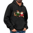 thumbnail image 2 of PNTUTB Men's Casual Solid Color Styling Christmas Graphic Print Long Sleeve Hoodie Drawstring Pullover Sweatshirt with Pocket, 2 of 6