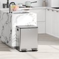 thumbnail image 2 of HOMCOM Dual Trash Can, 2 x 20 Liter Garbage Can with Soft Close Lid, Silver, 2 of 10