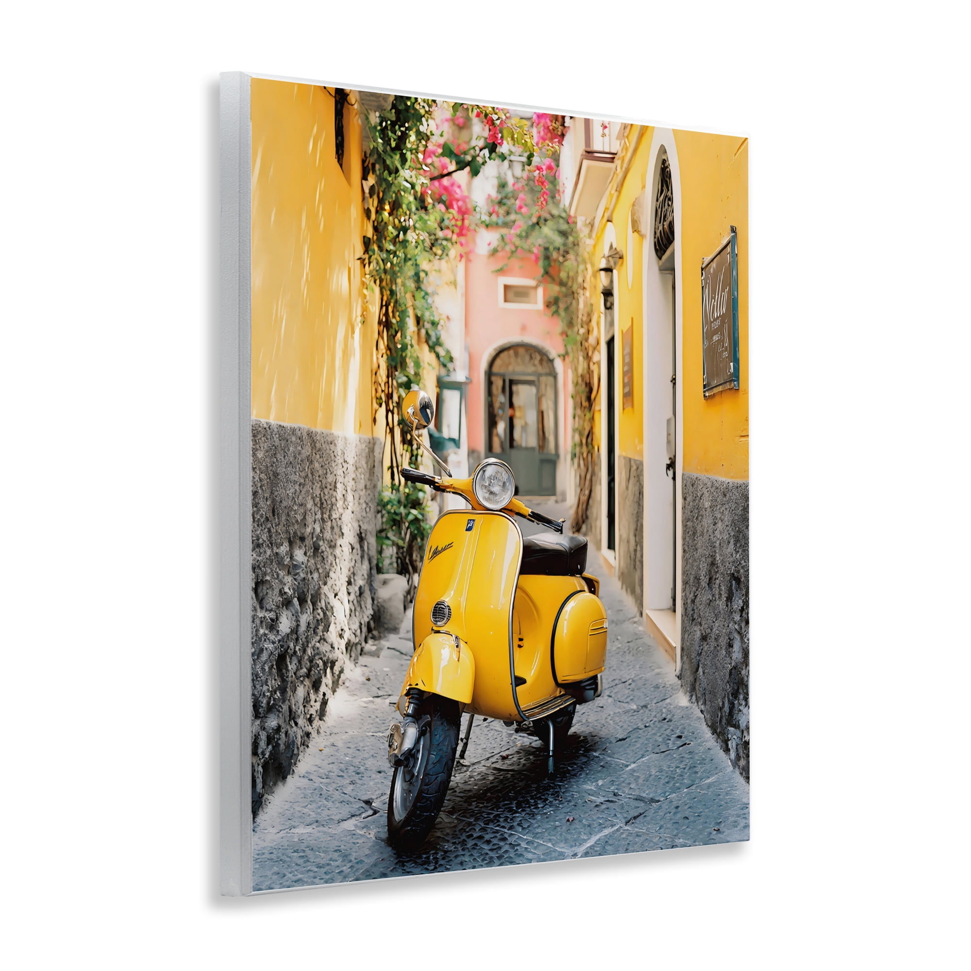 Stupell Industries Yellow Moped in Alley Wall Plaque Art, design by Franklyn Gregory
