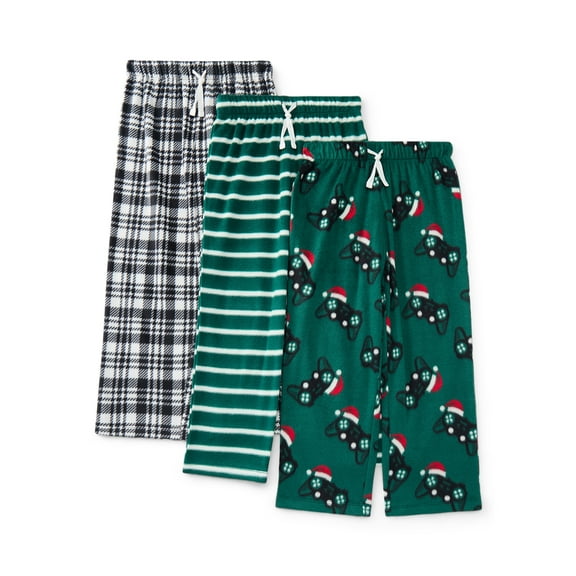 Wonder Nation Boys Holiday Print Sleep Pants, 3-Pack, Sizes 4-18