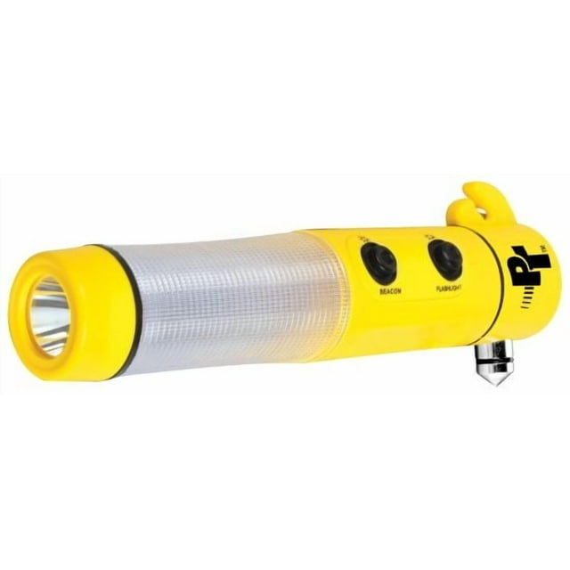 Performance Outil Marteau d'Urgence W1553 Lampe de Poche/brise-Verre/ceinture de Ceinture de Siège/9 Lumières LED Rouges Clignotantes; Jaune; Base Magnétique