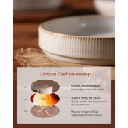 Famiware Star 8.1 Pasta Bowls, Large Dinner Bowls Set of 4, Cappuccino White