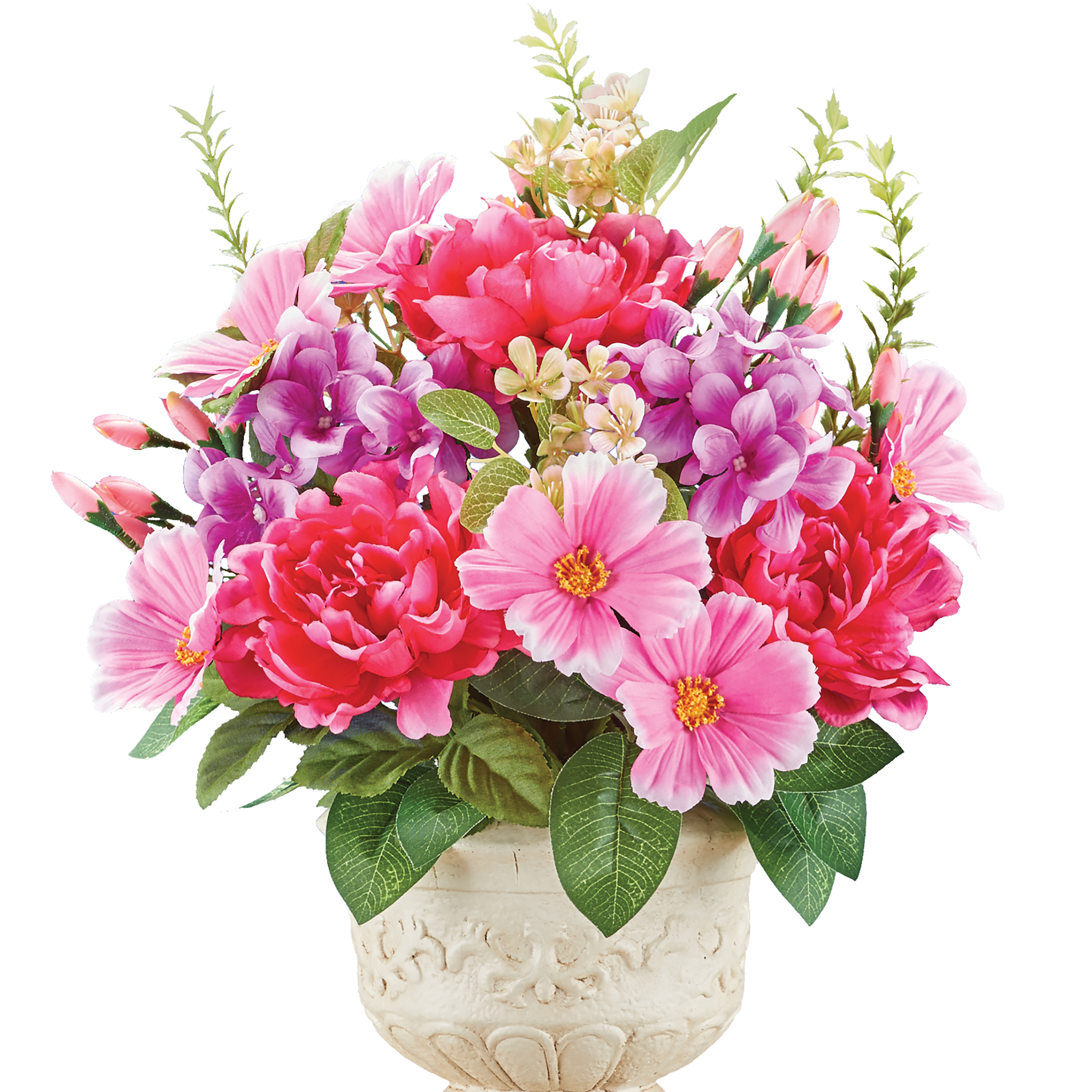 Artificial MultiFlower Floral Bouquet Bush For Display Indoors or