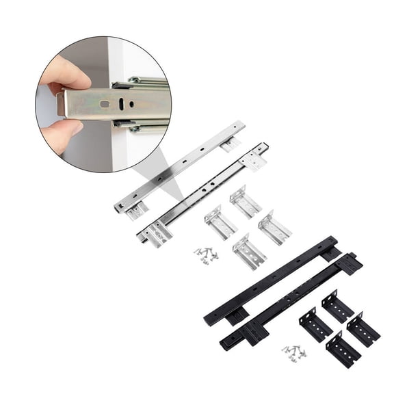 BESTYASH 2Set Steel Ball Bearing Keyboard Slide Rails for Soft Close and Smooth Drawer Movement