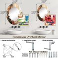 thumbnail image 4 of Designart "Rustic Reflections Gold Grey art painting II" Abstract Collages Round Wall Mirror - Modern Oval Printed Decorative Oversized Mirror - Multiple Color Options, 4 of 4