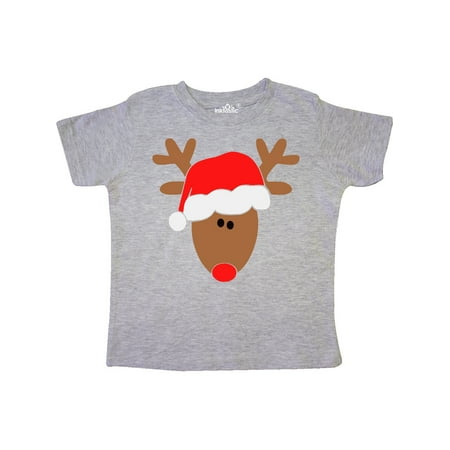 

Inktastic Christmas Cute Reindeer in Santa Hat Gift Toddler Boy or Toddler Girl T-Shirt
