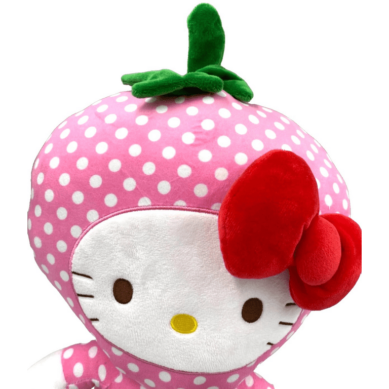 Hello Kitty Plush Toy Polka Dot Strawberry Dress 9 inch Plush Doll