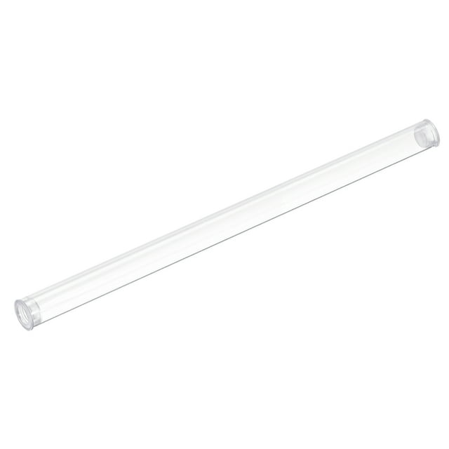Tubo rígido claro de Uxcell con tapa de plástico redondo, tubo de agua de 12" de longitud 0.4"x0.43" 1 juego