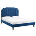 thumbnail image 2 of Modway Colette Modern Performance Velvet King Platform Bed in Navy, 2 of 10