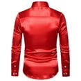 thumbnail image 3 of hirigin Men Fashion Wild Business Shirts Solid Color Turn-Down Collar Long Sleeve Button-Down Blouses Party Work Office Tops, 3 of 4
