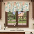 thumbnail image 6 of Teal Red Coastal Curtain Valances for Windows, Kitchen Valance Window Treatments Panel 2 Pack, Nautical Seahorse Beach Coral Starfish Beige Rod Pocket Short Curtains for Bathroom Bedroom 42 x 18 Inch, 6 of 8