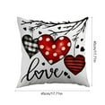 thumbnail image 3 of Boovnll Valentines Pillow Covers 18x18", Heart Printing Linen Valentines Day Pillow Covers for Home Living Room Bedroom Sofa Couch Party Decor, Valentines Day Decorations, 3 of 6
