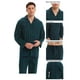 thumbnail image 2 of Apparonia Conjunto de Pijamas para Hombre Pijamas de Algodón con Cuello con Muescas para Hombre Ropa de Dormir de Manga Larga para Hombre con Bolsillos y Frente Fly Verde Bosque XXL, 2 of 6