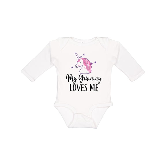 Inktastic Grammy Loves Me Unicorn Girls Girls Long Sleeve Baby Bodysuit
