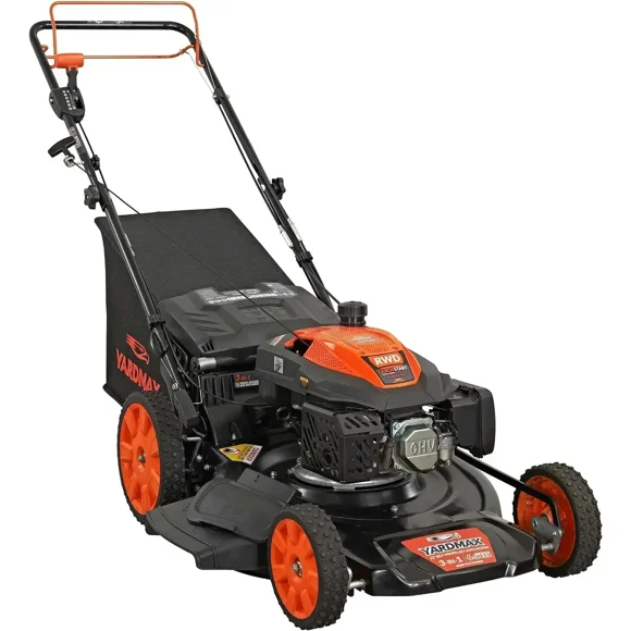 22 in 201cc Select PACE 6 Speed CVT High Wheel RWD 3-in-1 Gas Walk Behind Self Propelled Lawn Mower, Black