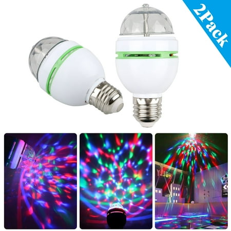 3W E27 RGB Disco Ball Lights,DJ Ball Lamp Rotating LED Stage Lights for Disco Party Bar Club Dj Show Wedding Ceremony Stage Effect Light-Red Blue Green-1/2 (Best Party Lighting Effects)