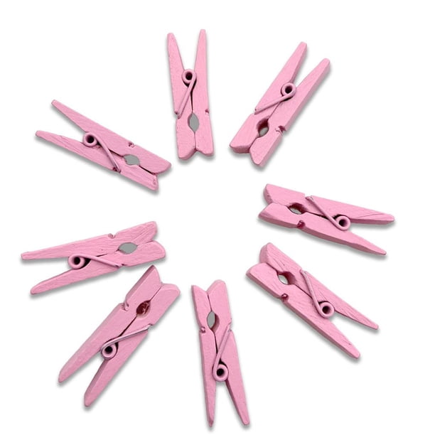 Cateissary Paquete de 100 clavijas de Tarjeta de artesanía de boda Clips de imagen de papel de teléfono Fiesta Escuela Oficina Artesanía Pinzas Rosa
