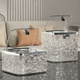 thumbnail image 1 of Bote de basura de escritorio Water Ripples | Cubo de basura de plástico de gran capacidad con tapa desplegable | Almacenamiento transparente y multifuncional | Diseño moderno, delgado y que ahorra, 1 of 7