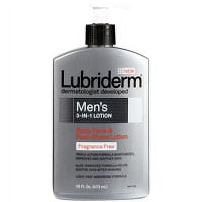 Lubriderm Mens 3 In 1 Body, Face And Post Shave Lotion, Fragrance Free - 16 Oz, 3 Pack