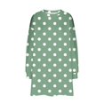 thumbnail image 4 of CLOISE Sweatshirt Women Polka Dots Oversized Sweatshirts Crew Neck Long Sleeve Hoodies Shirts Green Drop Shoulder Tops Fall Tunic Y2k Outfits M, 4 of 5