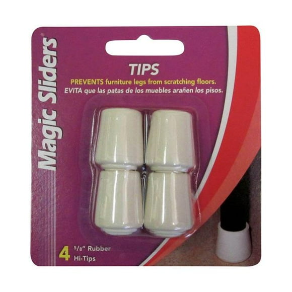 Magic Sliders 5005781 Rubber Round Leg Tip&#44; Tan - 0.63 in. - Pack of 4