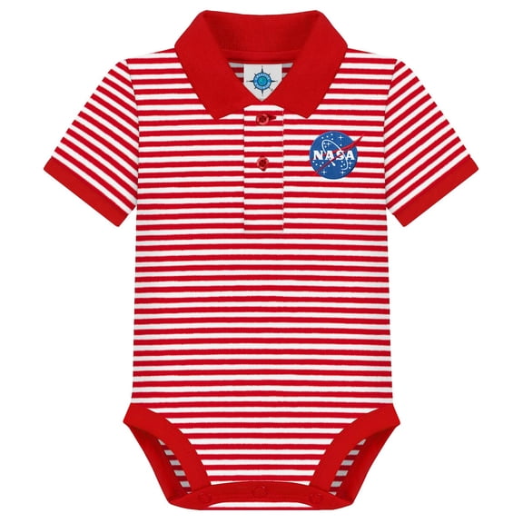 Creative Knitwear Infant Polo Bodysuit with NASA Embroidery