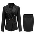 thumbnail image 3 of Yunclos Ladies Double Breasted Slimming Professional Wear Pantalones/traje de falda, 3 of 3