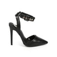 thumbnail image 2 of Miss L DA69 Women Leatherette Pointy Toe Open Back Wrapping Strap Stiletto Pump, 2 of 5