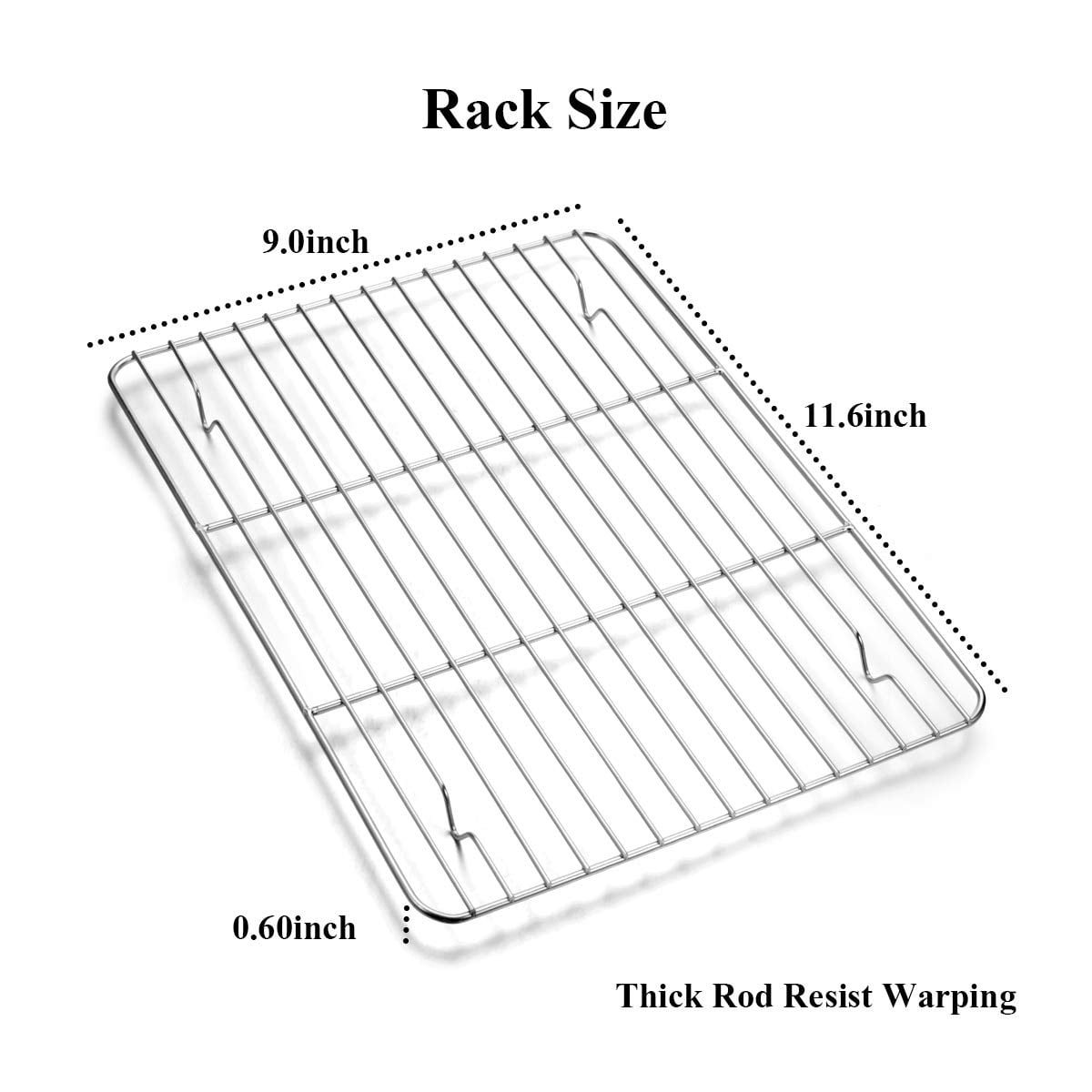 Baking Sheet With Rack Set [2 Sheets + 2 Racks]  Stainless Steel Cookie Pan Tray Cooling Size 12 X 10 1 Inch Non Toxic & Heavy Duty Easy Clean
