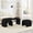 Black / Teddy, variant on Set of 3 U-Shaped Modern Bench Teddy Ottoman Bench, Cream / Teddy