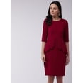 thumbnail image 3 of Zima Leto Women's Solid Peplum Fitted Dress, 3 of 7