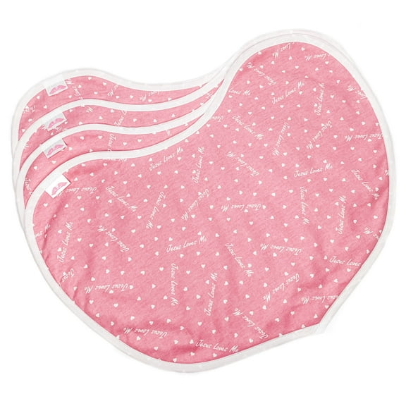 NuAngel Cotton and Flannel Pink Burp Cloths, 4pk, Girls