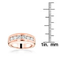 thumbnail image 3 of 14k Nautral 1.5 Ctw Diamond Mens Wedding Band Six Stone Anniversary Ring (Rose Gold Size 8), 3 of 3