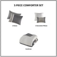 thumbnail image 6 of 5 Piece Textured Jacquard Stripe Comforter Set with Throw Pillows-King/Cal King, 6 of 8