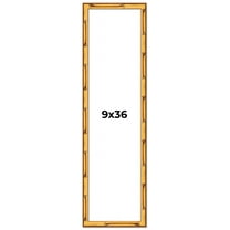9x36 Frame Gold Bamboo Solid Wood Picture Frame | 1 Inch Moulding Width | Interior Frame Depth 0.75