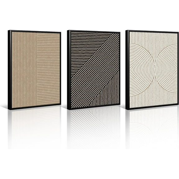 Minimalist Neutral Wall Art Decor Sage Green Boho Canvas Poster Abstract Modern Painting Wall Art Mid Century Beige Pictures Prints Gallery Line Wall Art for Bedroom 12x16 Inch Unframed Set of 3