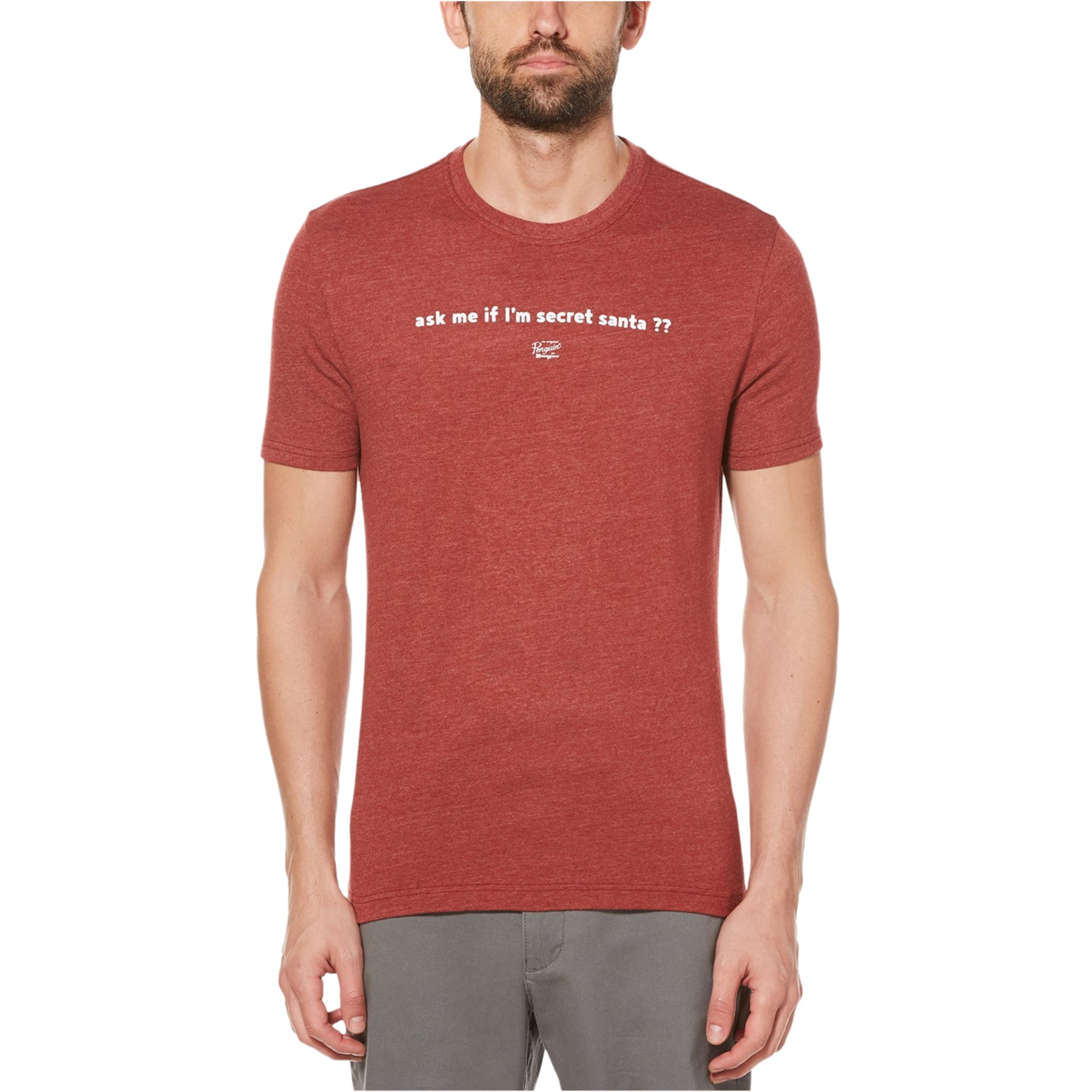 Penguin Mens Ask Me Holiday Graphic T 