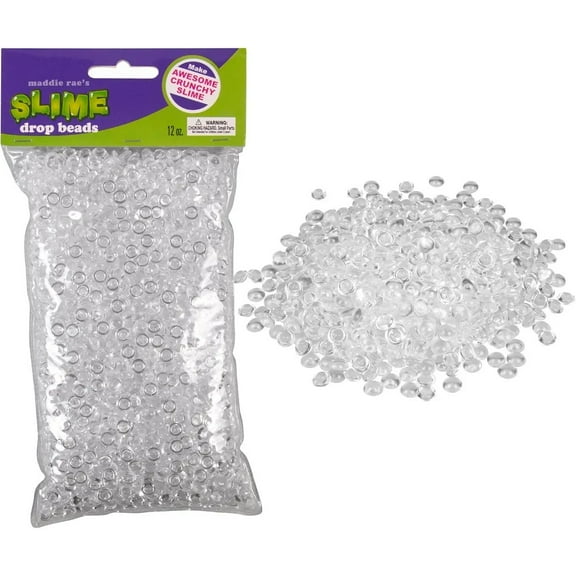 Maddie Rae's Slime Beads Drops - 12 oz Large Bag of Vase Fillers - Great for Making Clear Fishbowl, Crunchy, Marble, Pebble Slime